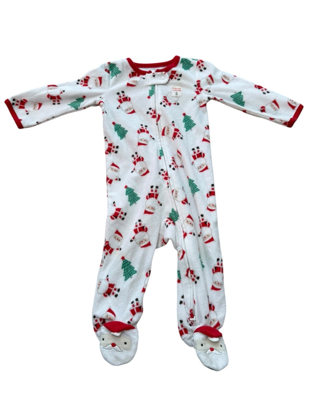 Carter’s Santa Christmas Fleece Footed Sleeper Baby 9 months